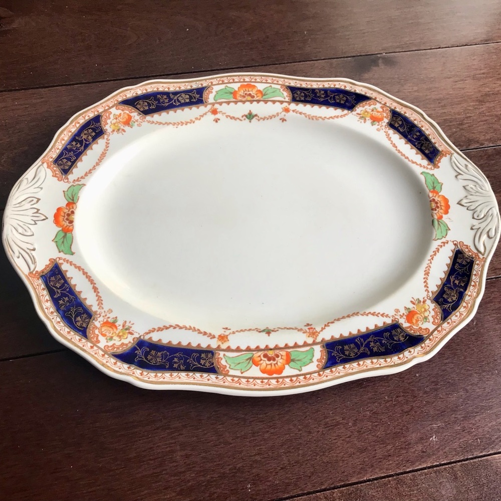 Alfred Meakin Royal Caledonia Large Platter Imari Style Art Deco, 1930s